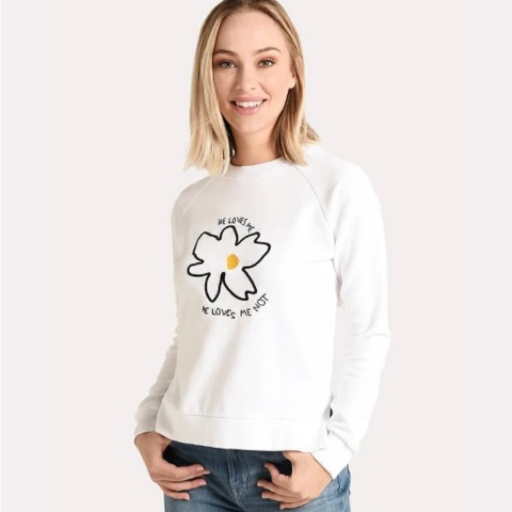 CHINTI & PARKER Cotton Forget Me Not Sweatshirt Sweater